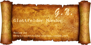 Glattfelder Nándor névjegykártya